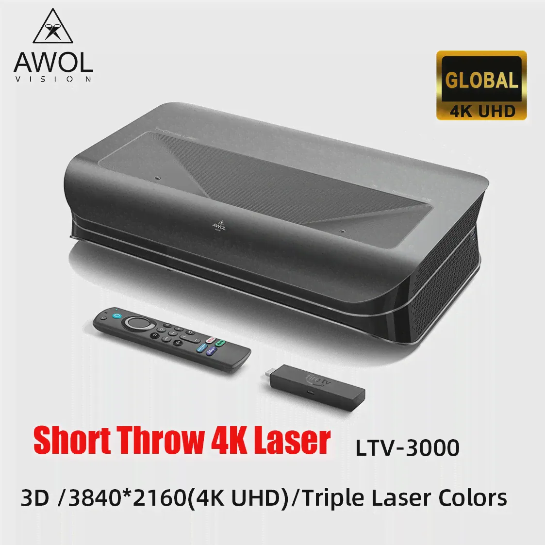 Awol Vision LTV-3000 3D 4K Лазерный Сверхкороткофокусный Проектор 2400 ANSI Люмен Умный Домашний Кинотеатр Android DLP HDR10 + MEMC Beamer-0